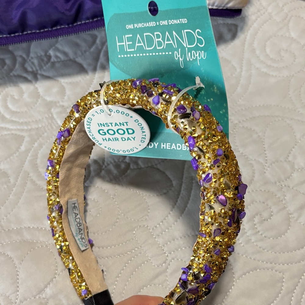 Gold and Purple Embellished Headband